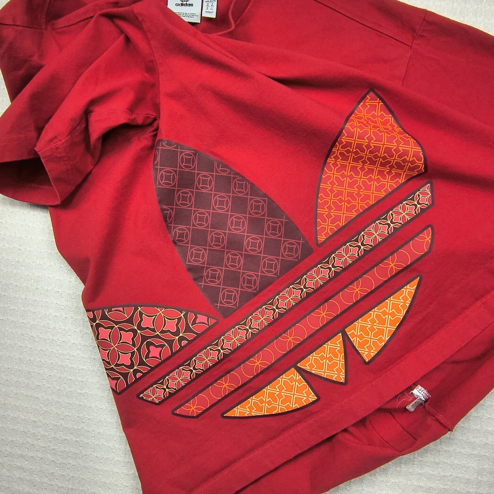 Adidas Originals Mens Red Trefoil Graphic T-Shirt XL Chinese New‎ Year Spellout - Picture 6 of 11